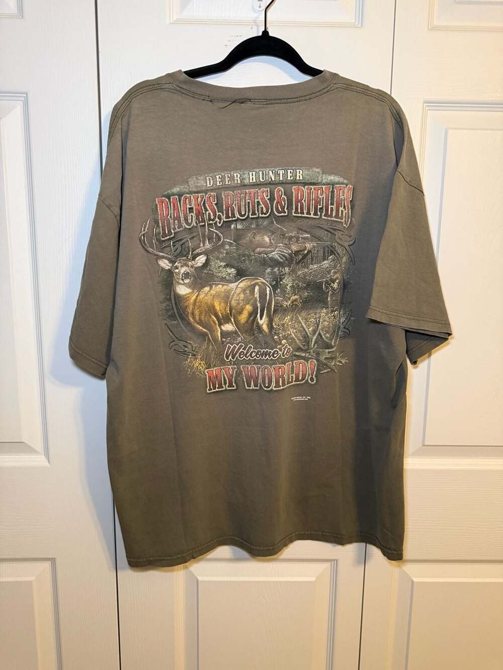 Buck Wear Deer Hunter Racks Ruts And Rifles Graphic T-Shirt - Picture 3 of 8